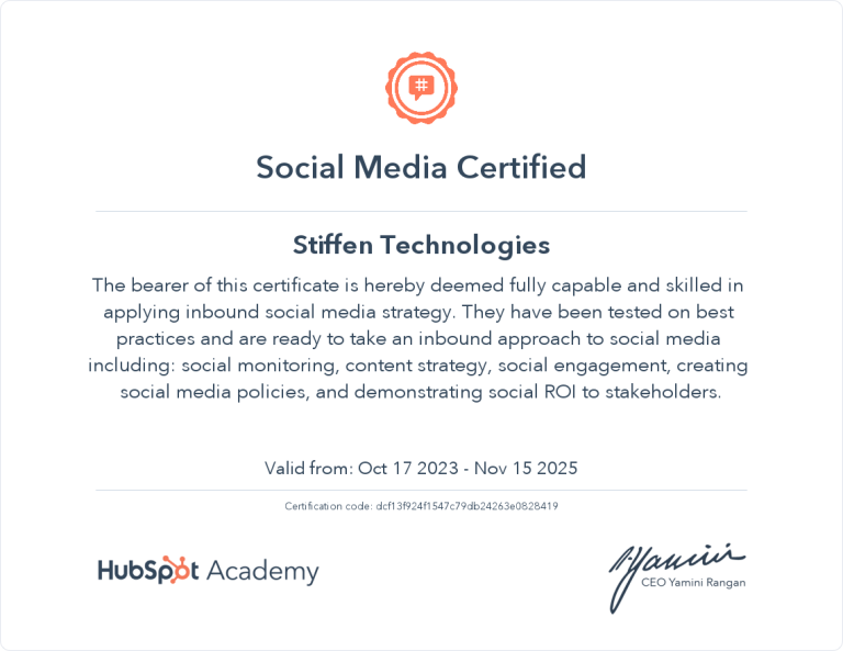 Social media certified